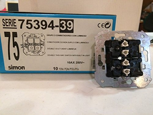 Simon 75394-39 - Doble Conmutador Con Luminoso