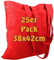 Cottonbagjoe 10 Stück Baumwolltaschen Rot | 38x42 cm | unbedruckt | lange Henkel | ideal zum Bedrucken & Beplotten | Öko-Tex zertifiziert