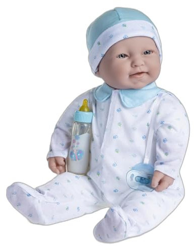 JC TOYS La Baby Puppe, 51 cm, weicher und waschbarer Körper, magische Flasche und Schnuller, Blau, entworfen in Spanien, ab 2 Jahren