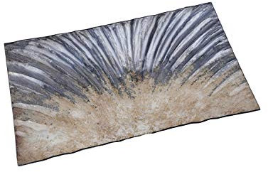 CGB Giftware Plato rectangular grande de cristal azul y plateado | De la gama Metallic Waves | Vajilla | Mesa | Plato | GB04464