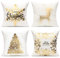 All Smiles Kissenbezug 4 Stück 45x45cm Weihnachten Samt weiß golden Dekorative Kissenhülle draußen Dekokissen Sofakissen Zierkissenbezüge für Sofa Schlafzimmer Wohnzimmer Auto Zuhause Dekoration