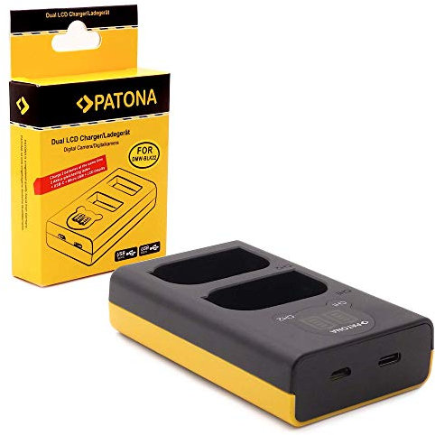 PATONA DMW-BLK22 E Chargeur - Compatible avec Batterie Panasonic - USB Dual LCD 9886- (Entrée USB-C ou Micro USB)