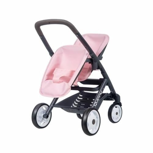 Smoby – Maxi Cosi Zwillings-Sportwagen Rosa - für Puppen bis 42 cm – Puppenwagen für zwei Puppen im Quinny-Design, für Kinder ab 3 Jahren