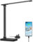 Lepro LED Desk Lamp, Desk Lamp with Power Adapter, 655lm, Desk Lamps Office with USB Charging Port, 5 Brightness Levels x 3 Colour Mode, Touch Control Daylight Lamp for Office, Nails, Study, Bedroom