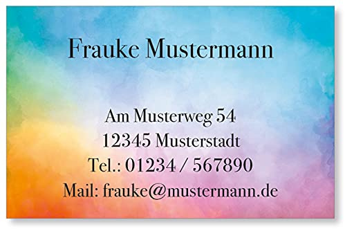 500 Visitenkarten, 400g Karton matt, beidseitig bedruckt, 85 x 55 mm, inkl. Kartenspender - Design Farbverlauf
