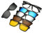 SODMLZ 5 teile/satz Clip Auf Sonnenbrille Frauen Magnetische Clip Auf Brille Männer Polarisierte Clip Optische Myopie Brillen Brillengestell (A)