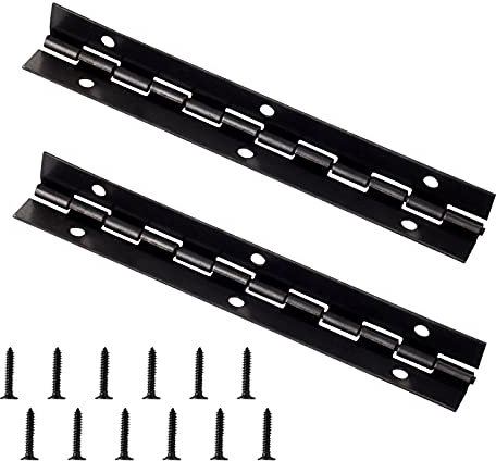 Piano Metal Hinge - 2Pcs Black Chrome Plated Long 270 Degree Open Folding Hinge, Thick Iron Furniture Heavy Duty With Screws for Pianos, Cabinet Doors, Windows, Boats