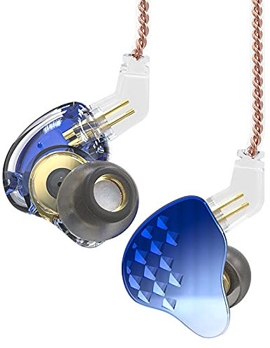 KBEAR Robin In Ear Auriculares, HiFi Auriculares 10mm 4BA+1DD, Auriculares Profesional Doble Circuito Magnético + KBEAR 4BA Personalizado de Alto Rendimiento (Azul, sin Mic)