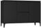vidaXL Sideboard 2 Schubladen 2 Türen Kommode Anrichte Schrank Beistellschrank Mehrzweckschrank Standschrank Schwarz 104x35x70cm Holzwerkstoff