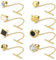 Diamday 8 Pièces Pinces à Cravate pour Hommes 14K Or Plaqué Pinces à Cravate avec Chaîne Cravates Necktie Épingles à Cravate pour Mariage Anniversaire d'entreprise Or
