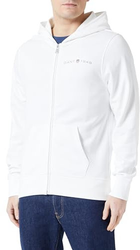 GANT Herren Printed Graphic Full Zip Hoodie Kapuzenpullover, Eggshell, XL EU