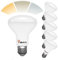 BHMAOYN LED E27 R80 Reflektorlampe 12W,3-Stufen Einstellbare Farbtemperatur über Druckschalter,Dimmbare Lichtfarbe ohne Fernbedienung,3000K-4000K-6000K,3-Farbiger 3-in-1 LED E27 Birne R80,6 Set