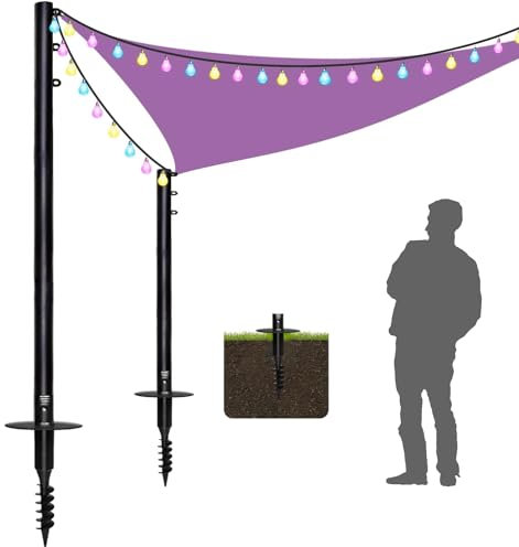 MQIDLFE Tenda parasole moderna per esterni, 2,7 x 2,4 m, in poliestere, con montaggio a vite, impermeabile, leggera