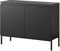 Selsey Kommode Schrank Aufbewahrungsschrank 100 cm 2 Türen 4 Fächer Schwarz Schwarze Beine Bemmi