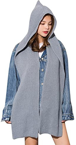 Strickschal Damen, Baumwolle Knitted Cozy Winter Wintermütze Hut Stricken Kaschmir Fleece Set Schal Kapuzenschal Cashmere Elegant Warm Loop Mützen Handschuhe