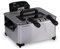 alpina Friteuse 5L - Doppel Fritteuse mit verstellbarem Thermostat - Fritöse mit Öl und 3 herausnehmbaren Körben - Deep Fryer 2000 W - 27,5 x 21,5 x 30,5 cm - Edelstahl, Silber