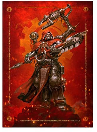 Displate Offiziell Warhammer MetallPoster Magnetische Befestigung Inklusive Lizenziert Bilder Hochwertiges Poster Imperium - Adeptus Mechanicus 1 Poster 67.5 cm x 48 cm