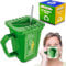 ZONSUSE Lustige Hocktoilette Kaffeetasse, 3D Mülleimer Förmige Tasse, Keramik Kaffeebecher mit Deckel und Strohhalm, Cappuccino Tassen, Tolle Gag Geschenke für Freund und Kollegen, 450ML