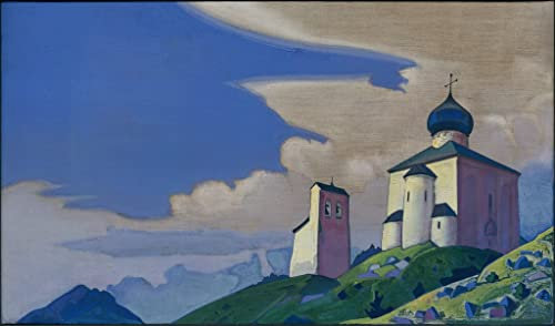 SYlale Wandkunst Bilder Poster Wandkunst Ölgemälde Einsiedelei des hl. Sergius von nicholas roerich für Wanddekoration 60x90cm