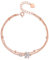 Kawailay Bracciale a doppio strato con cristalli e fiori, per donne e ragazze, colore oro rosa
