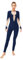 Jowowha Turnanzug Damen Glitzer Gymnastikanzug Ganzkörper Trikot Langarm Ballettanzug Eiskunstlauf Body Overall Jumpsuit Wettbewerb Tanzkostüm Marine Blau M