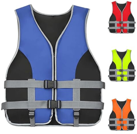 Rettungsweste Schwimmweste Erwachsene Kinder 20-120 kg Atmungsaktiv Neopren Material mit Überlebenspfeife Unisex Schwimm Auftriebsweste für Stand Up Paddle, Jetski, Wassersport, Wasserski, Segeln