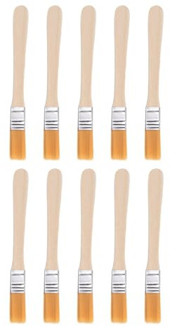 Frogetu Lot de 10 Pinceaux Peinture Mur,Pinceaux Plats,Brosse Peinture,Pinceau Plat Peinture Bois,avec Manche en Bois de Petit Pinceau Plat,pour Bricolage,Peinture d'art,Dessin