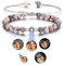 CrystalTears Armband mit Foto personalisierte Projektion Armband im Stein rosa Zebra Perlenarmband Benutzerdefinierte Valentinstag Geschenke