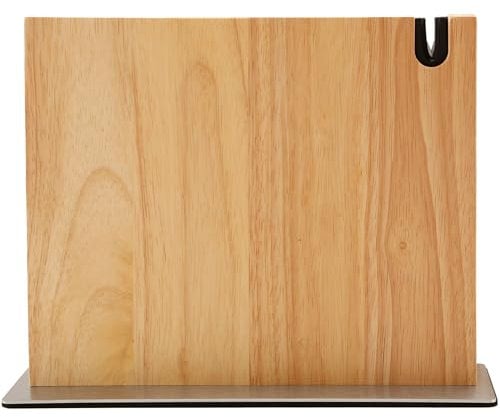 Magnetischer messerblock XL aus Holz mit Messerschärfer. Universal Messerhalter magnetisch ohne Messer mit Stahlsockel. Messerblock ohne Messer magnetisch aus Holz. Magnetmesserhalter. (Eiche)