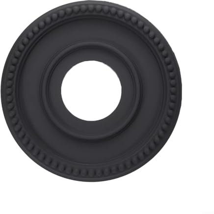 HOHOVYVY Deckenrosette,Stuckrosette,Schwarzes Rundes Medaillon PU-dekorative Deckenventilator-Leuchten Deckt Platte Ab
