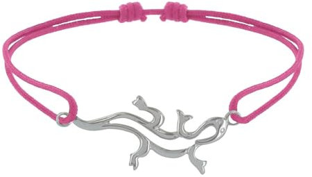 LES POULETTES BIJOUX - Pulsera Enlace de Plata 925 Sargantana - Fucsia