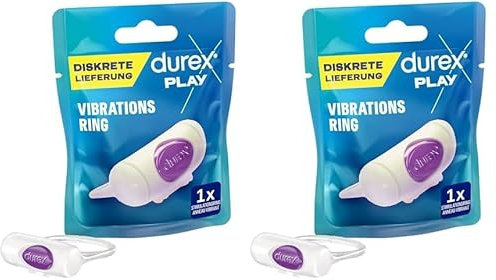 Durex Vibrations Ring - Angenehm weicher Penisvibratorring zur Stimulation im Intimbereich, 1 Stück (2er Pack)