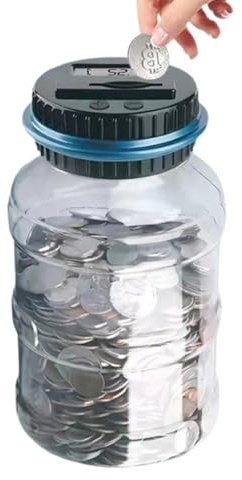 Bank für Erwachsene mit echtem Geld: Spardose mit automatischem Zählen, 250 g, praktischer Behälter zum Sparen von Münzen mit großer Kapazität, um Geld zu sparen