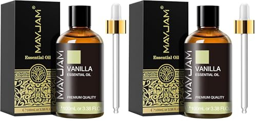 MAYJAM Vanilla Essential Oils 100ML, Vanilla Oil for Diffuser, Humidifier, DIY, Home, Office (Pack of 2)
