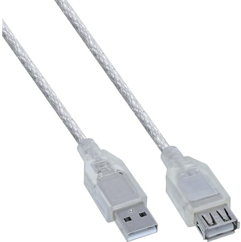 InLine 34618 USB 2.0 Verlängerung, Stecker / Buchse, Typ-A, transparent, 2m