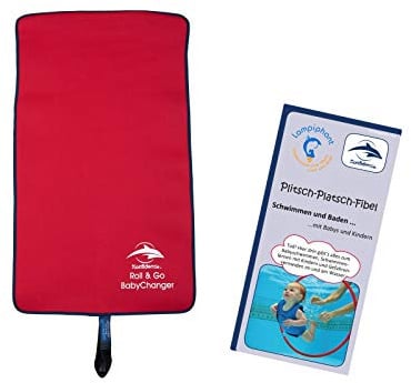 Lampiphant® + Konfidence BabyChanger Neopren-Wickelunterlage mit Plitsch-Platsch-Fibel, rot