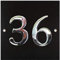 Large Black Granite & Chrome House Number Plaque - 1 to 99 Available