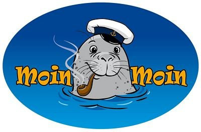 Autoaufkleber Sticker Wappen Moin Moin Seehund Pfeife Aufkleber