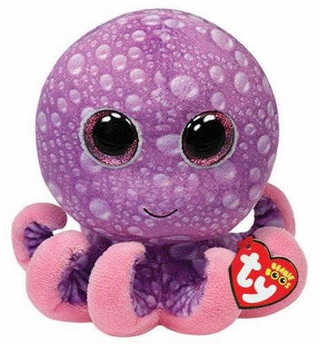 Carletto Ty 34104 34104-Legs Buddy-Octopus mit Glitzeraugen, groß, 24 cm, pink/violett