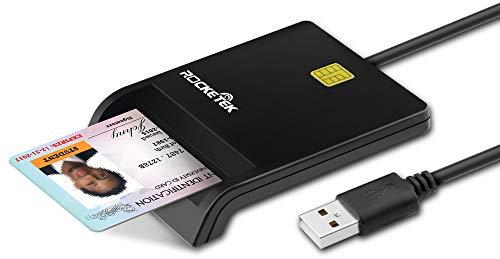 USB Smart Card Reader - Rocketek DOD Military USB Common Access CAC Memory Card Reader compatible with Windows (All), Linux/Unix, MacOS X (All)