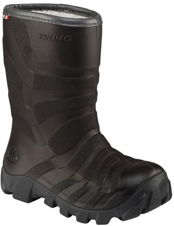 Viking Ultra Warm, Stivali da neve Unisex - Bambini e ragazzi, Nero Black Grey, 25 EU