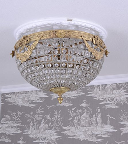 Deckenleuchte Rokoko Lampe Deckenlüster Gold (ohne Leuchtmittel) Barock Leuchte Lüster M cat129g Palazzo Exclusiv