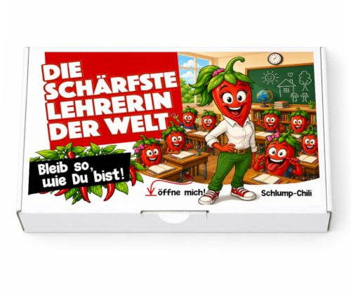 Schlump-Chili⎥Die schärfste Lehrerin der Welt - ein witziges und originelles Geschenk zum Geburtstag, Ostern, Weihnachten, Ausstand, Rente oder einfach so als Dankeschön