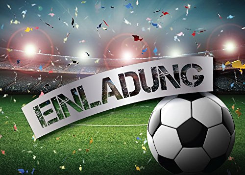 JuNa-Experten 12 Einladungskarten Kindergeburtstag Jungen Fussball Geburtstag Jungs Geburtstagseinladungen Einladungen Geburtstagsparty Kartenset