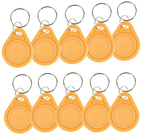 OBO HANDS (100 Stück) Wasserdicht ABS 13.56 MHz ISO14443 A MF Classic 1 K NFC RFID Token, RFID Schlüsselanhänger, RFID-Tag, Gelb
