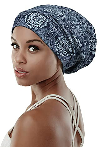 FocusCare Elastische Slap Kopfbedeckung für langes, krauses Haar Sleep Slouchy Beanie