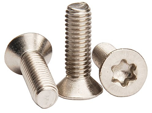 M8 testa piatta viti Torx, a testa svasata Torx, filettatura integrale, confezione da pezzi, argento