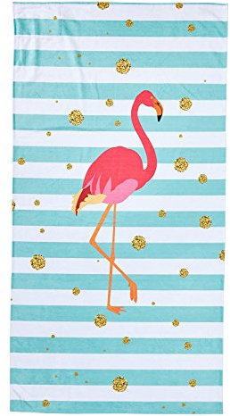 done. one.® Hamam/Strandtuch Flamingo pink-Mint 90 x 180 cm, mit eingenähte Tasche mit RV