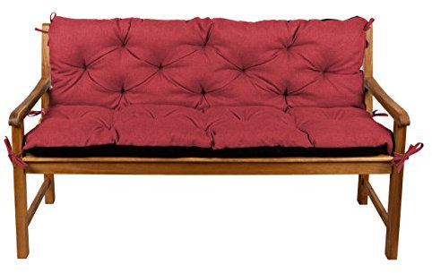 Gutekissen® Bankkissen, Sitzkissen, Rückenlehnen, Gartenkissen, Steppkissen, Doppelkissen, Sitzmöbel, Sitzbank-Kissen, Gartenschaukel, Gartenmöbel Law (200cmx50cmx50cm, Rot)