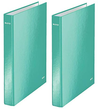 Leitz Ringbuch A4 2R, 25cm (eisblau metallic, Doppelpack)
